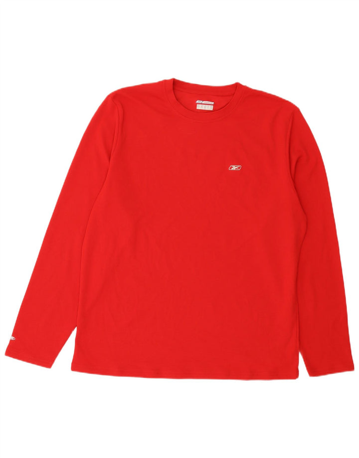 Top pentru bărbați Reebok cu mânecă lungă, mare, roșu, poliester