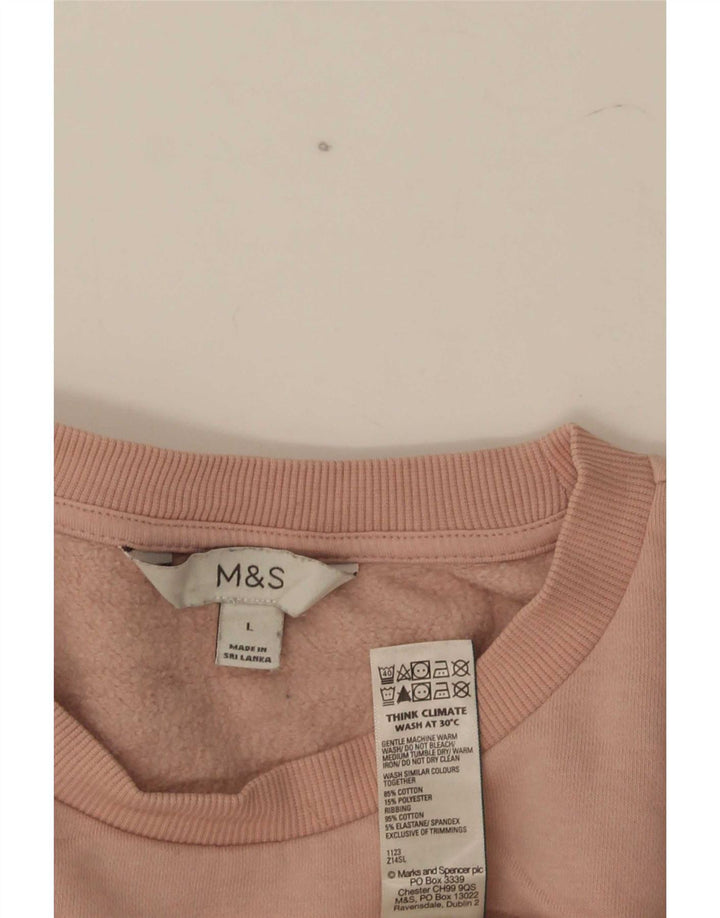 Pulover supradimensionat pentru femei Marks & Spencer UK 16, bumbac mare, roz