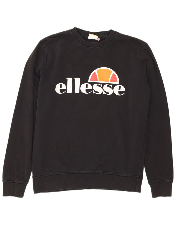Hanorac pentru bărbați Ellesse Heritage Graphic Pulover mediu din bumbac negru