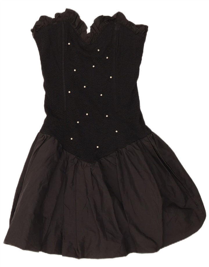 Rochie pentru femei Fusion fără bretele UK 10 Poliester negru mic