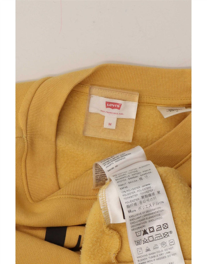 Pulover pentru femei Levi's Oversized Crop Graphic Pulover UK 14 Galben mediu