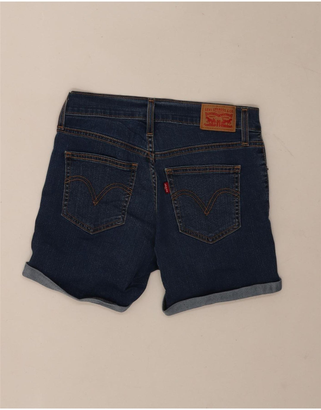Pantaloni scurți din blugi pentru femei Levi's W26 Small, bleumarin, bumbac