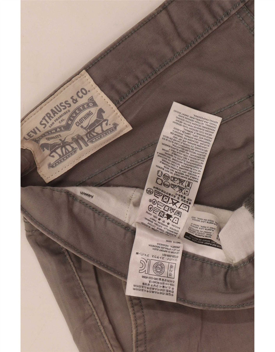 Pantaloni chino obișnuiți pentru bărbați Levi's L36 L32 bumbac gri