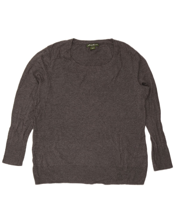Eddie Bauer Pulover pentru femei cu decolteu rotund, UK 18 XL, bumbac cu pete gri