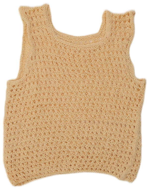 Vestă Vintage pentru femei See Through Vest UK 12 Medium Beige