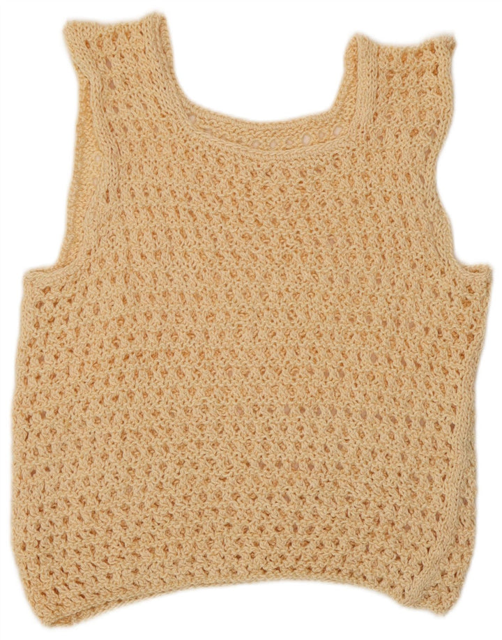 Vestă Vintage pentru femei See Through Vest UK 12 Medium Beige