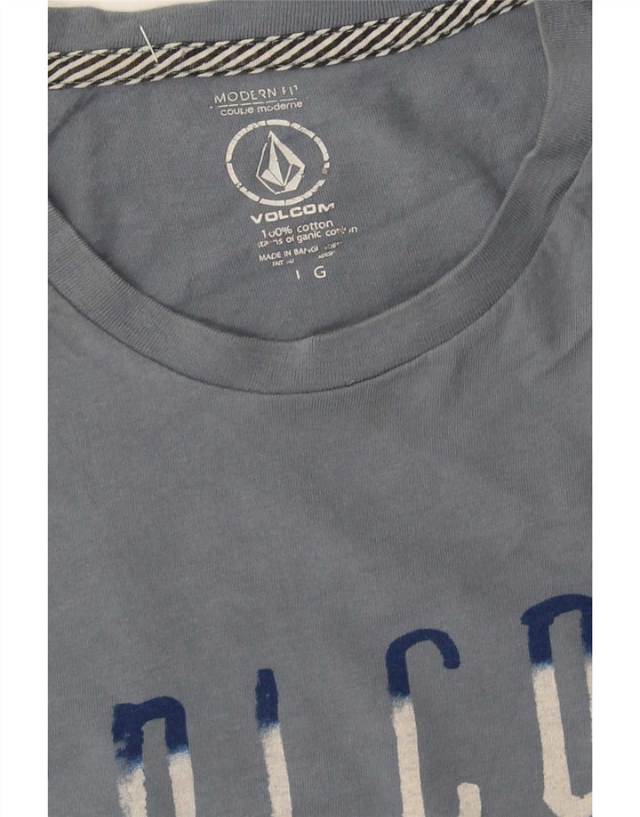 Tricou grafic pentru bărbați Volcom Modern Fit Top mare, albastru, bumbac