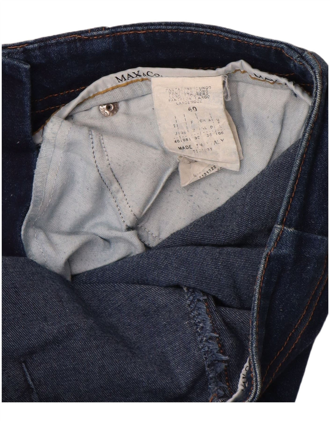 Max & Co. Blugi subțiri pentru femei UK 8 Small W26 L32 Blue Bumbac