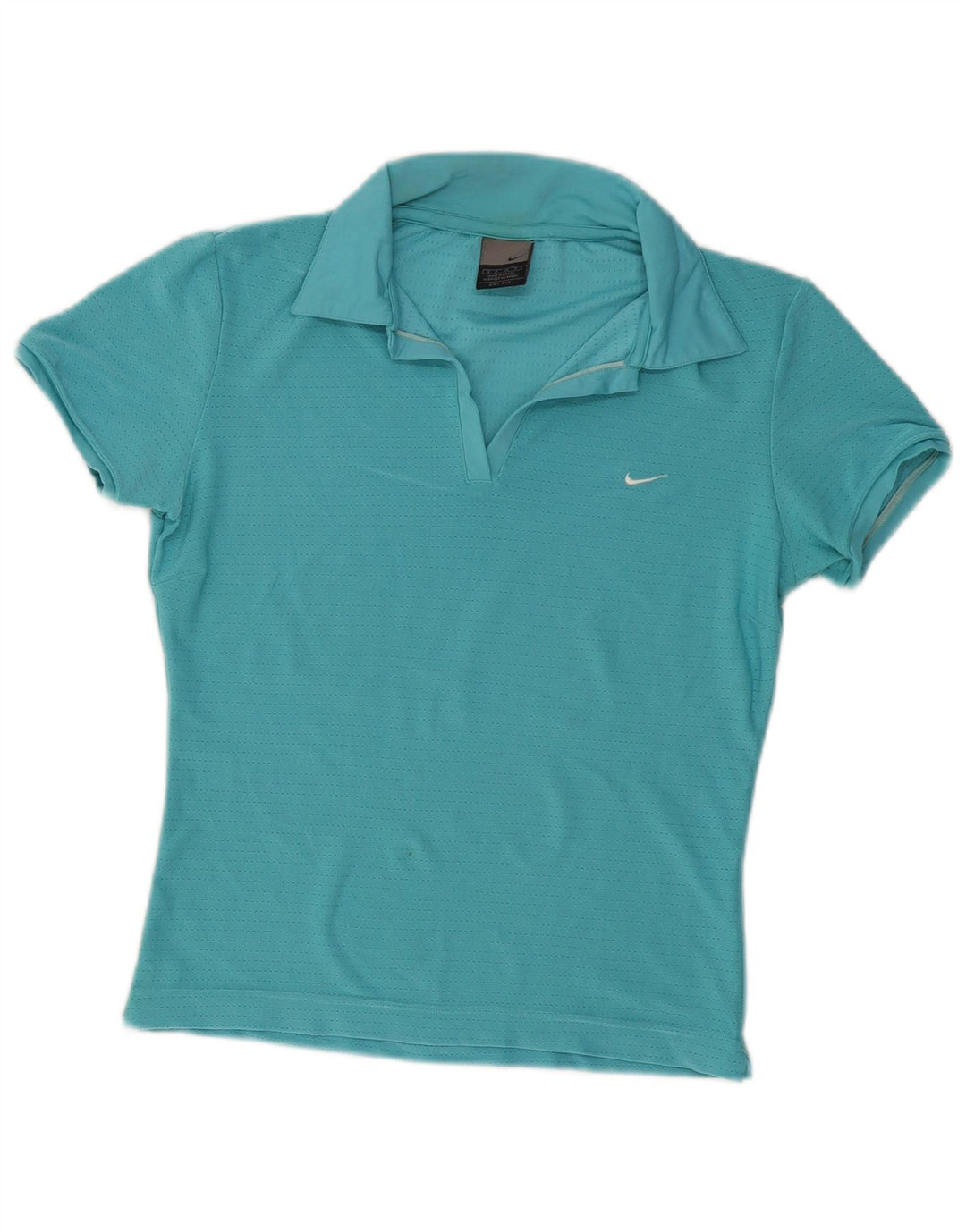 Tricou polo Nike Dri Fit pentru femei UK 10 Poliester turcoaz mic