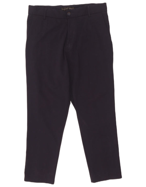 Pantaloni chino crop pentru bărbați Zara Mari L32 L26 Nailon cu dungi bleumarin
