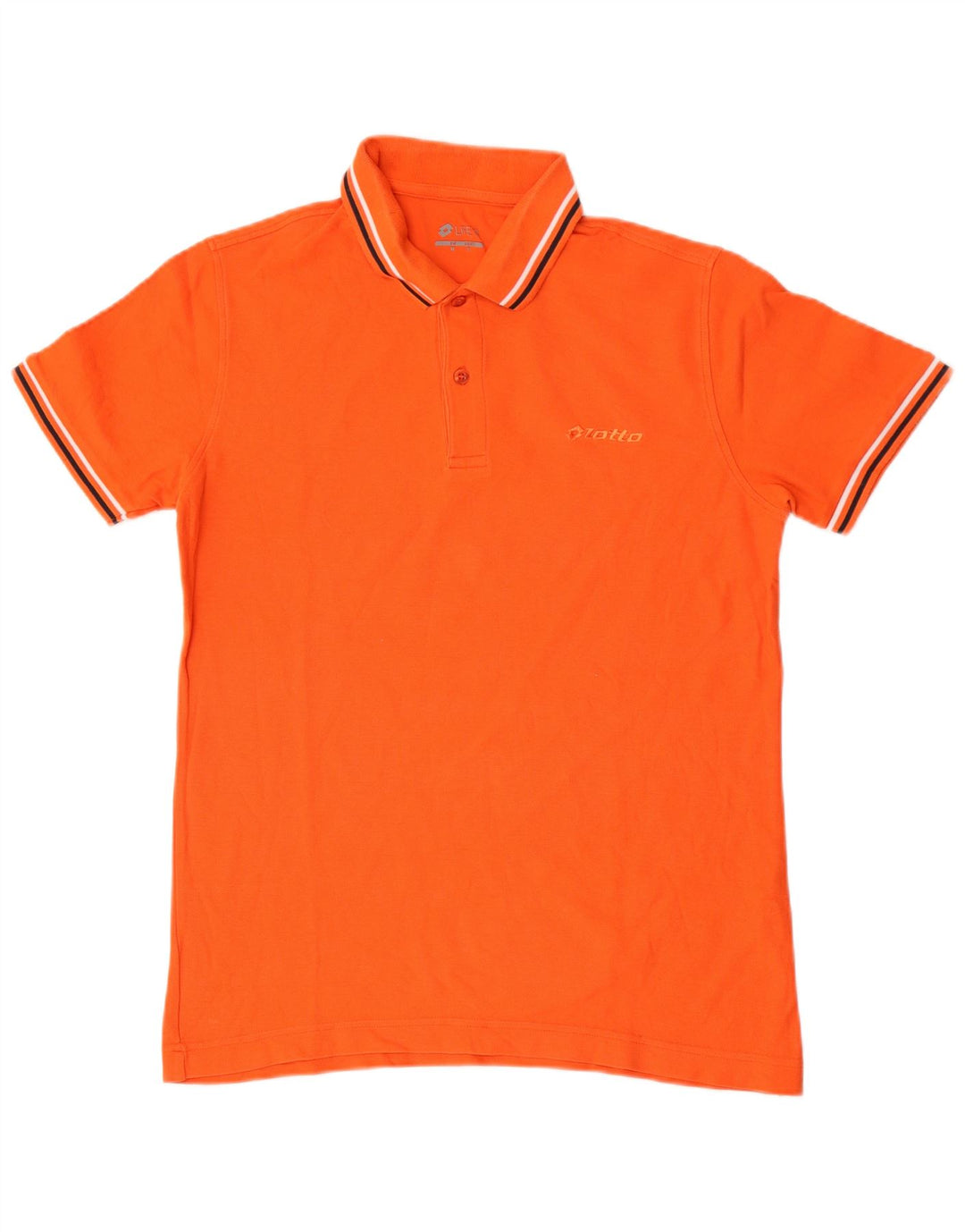 Tricou polo pentru bărbați Lotto, portocaliu mediu în dungi