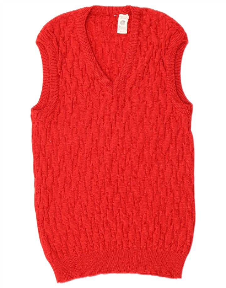 Vestă Vintage pentru bărbați Tank Top Lână roșie mică