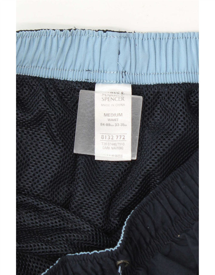 Pantaloni scurți de înot pentru bărbați Marks & Spencer, medii, albastru marin, color block