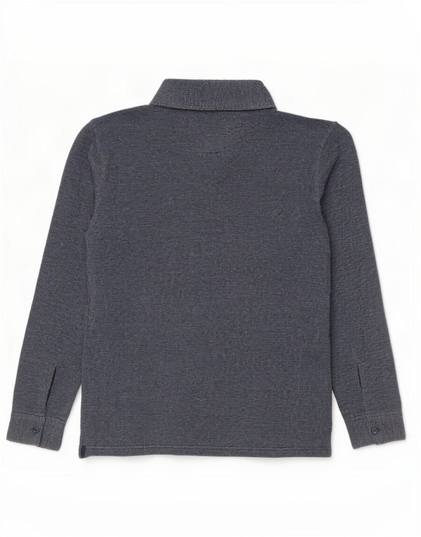 Cămașă polo cu mânecă lungă pentru bărbați Massimo Dutti, mare, bleumarin, bumbac