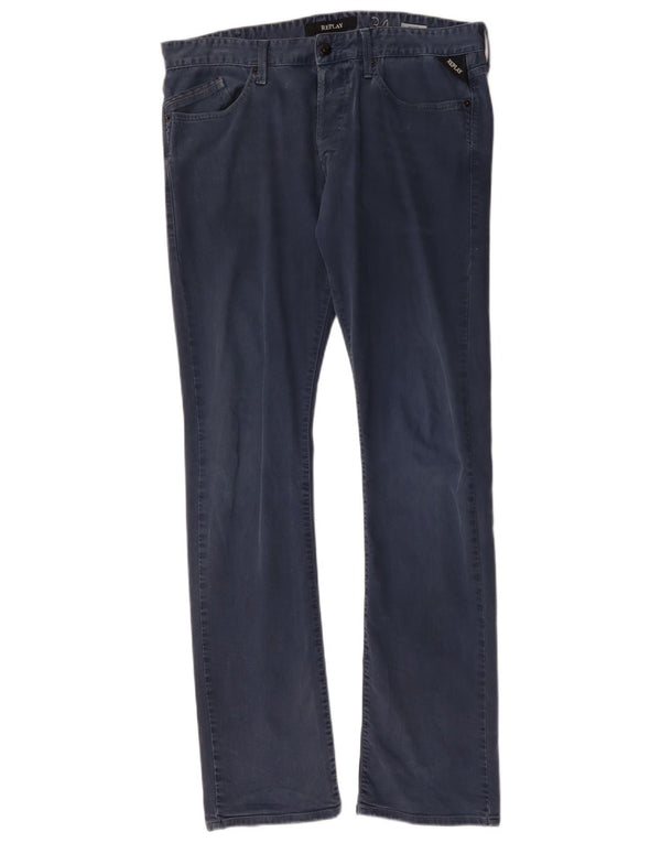 REPLAY Pantaloni casual drepti Waitom pentru bărbați L34 L34 Bumbac bleumarin