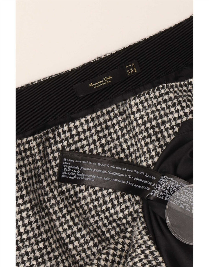 Fusta Mini Massimo Dutti pentru femei Mic W26 Lână cu picior de gală neagră