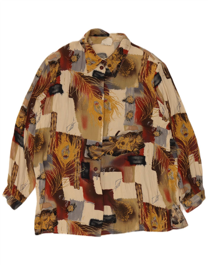Bluză pentru femei vintage cămașă UK 18 XL, multicoloră, patchwork, viscoză