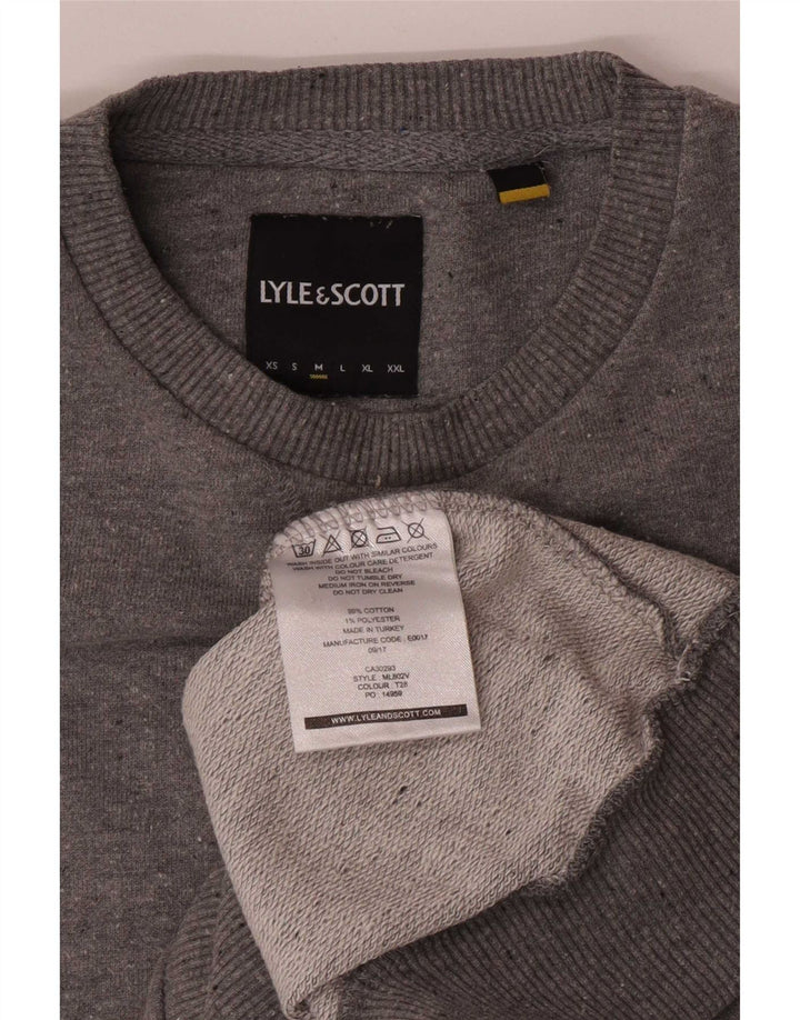 Hanorac pentru bărbați Lyle & Scott Pulover din bumbac gri mediu
