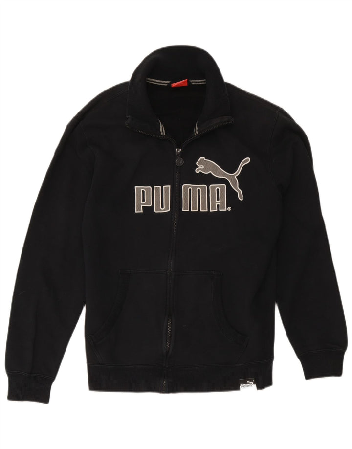 Jachetă de top pentru trening grafic Puma pentru bărbați, bumbac mediu negru