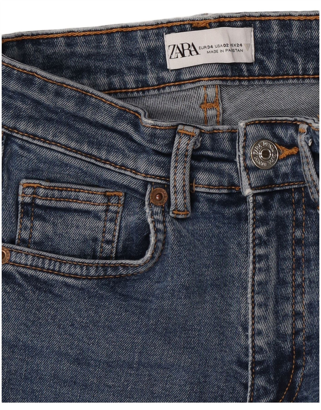 Blugi Zara Femei Bootcut EU 34 2XS W24 L26 Albastru
