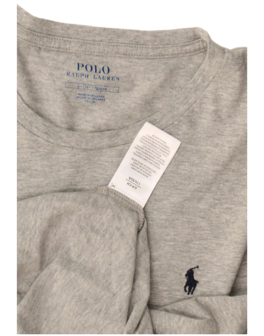 Top pentru bărbați Polo Ralph Lauren cu mânecă lungă, bumbac gri mic
