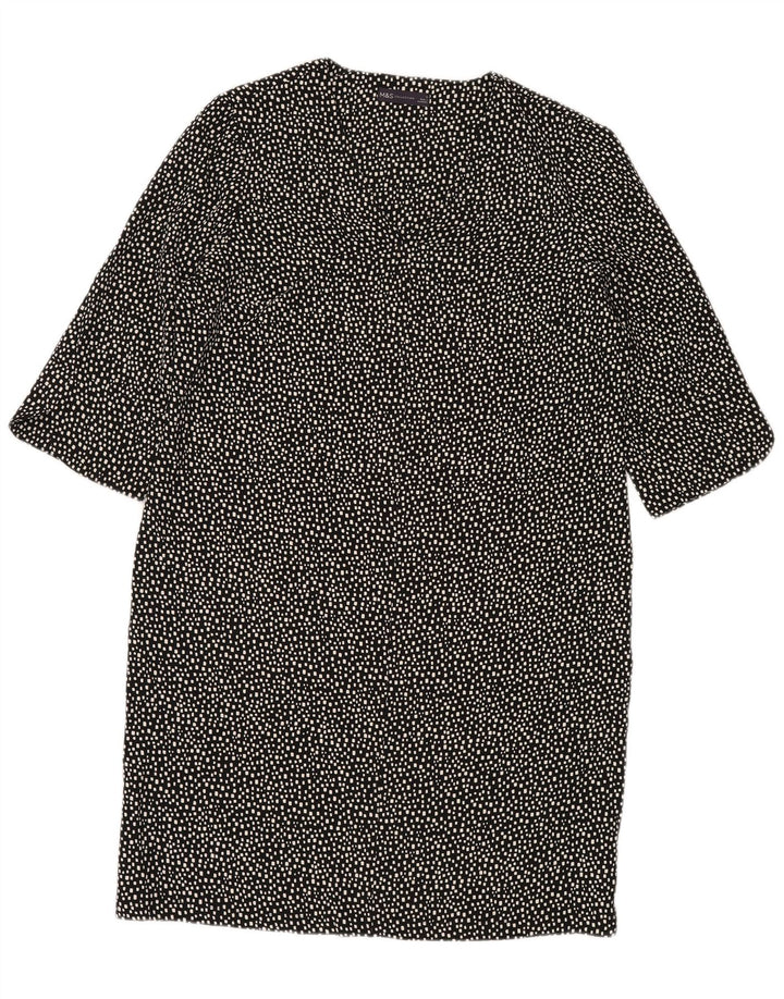 MARKS & SPENCER Rochie schimbătoare pentru femei UK 14 Poliester geometric negru mare