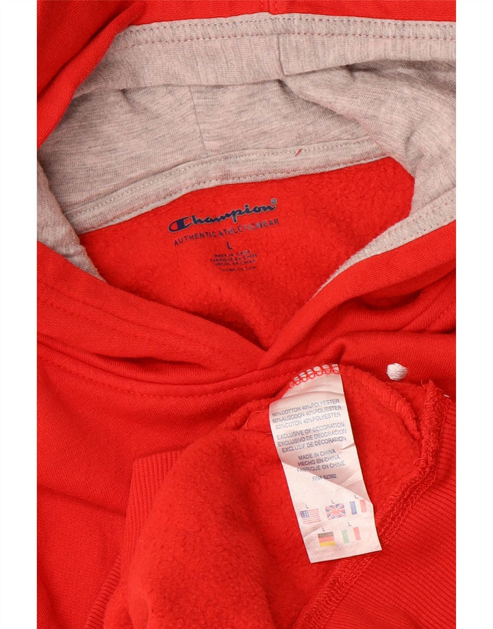 CHAMPION Boys Graphic Hoodie Jumper 11-12 Years Large Red Polyester Vintage Champion and Second-Hand Champion from Messina Hembry 