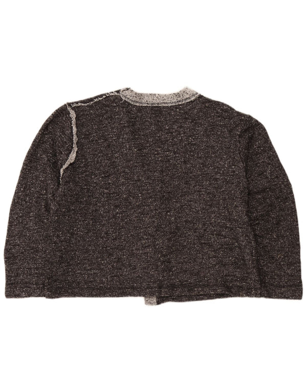 Pulover cardigan pentru femei Zara UK 16 mare, gri bumbac cu pete