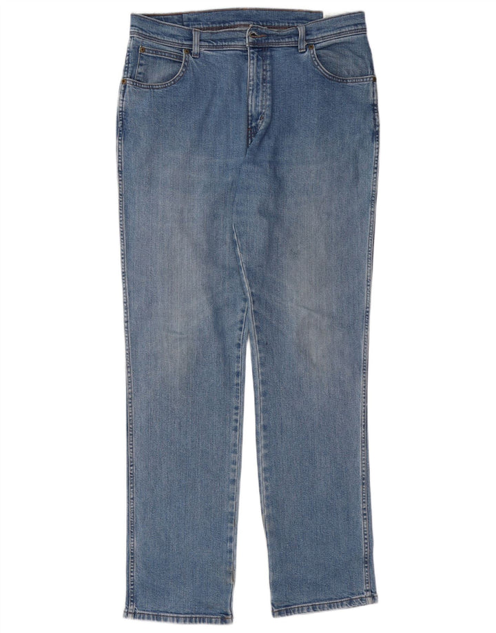WRANGLER Blugi drepti pentru bărbați W36 L34 Bumbac albastru
