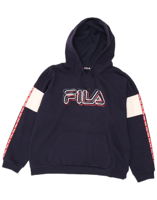 Pulover pentru femei Fila Graphic Oversized Hoodie UK 18 XL Bleumarin Colorblock