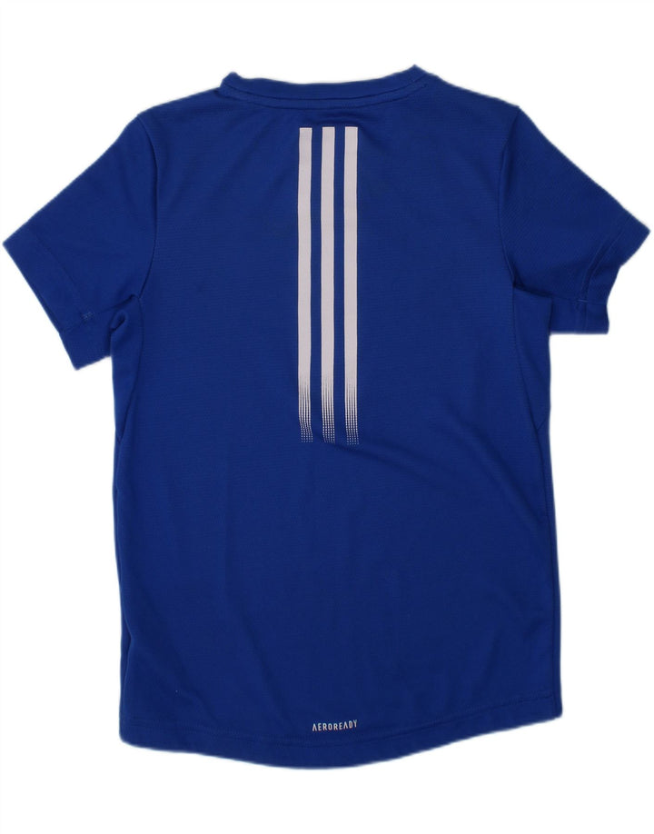 ADIDAS Boys Aeroready T-Shirt Top 7-8 Years Blue Polyester Vintage Adidas and Second-Hand Adidas from Messina Hembry 