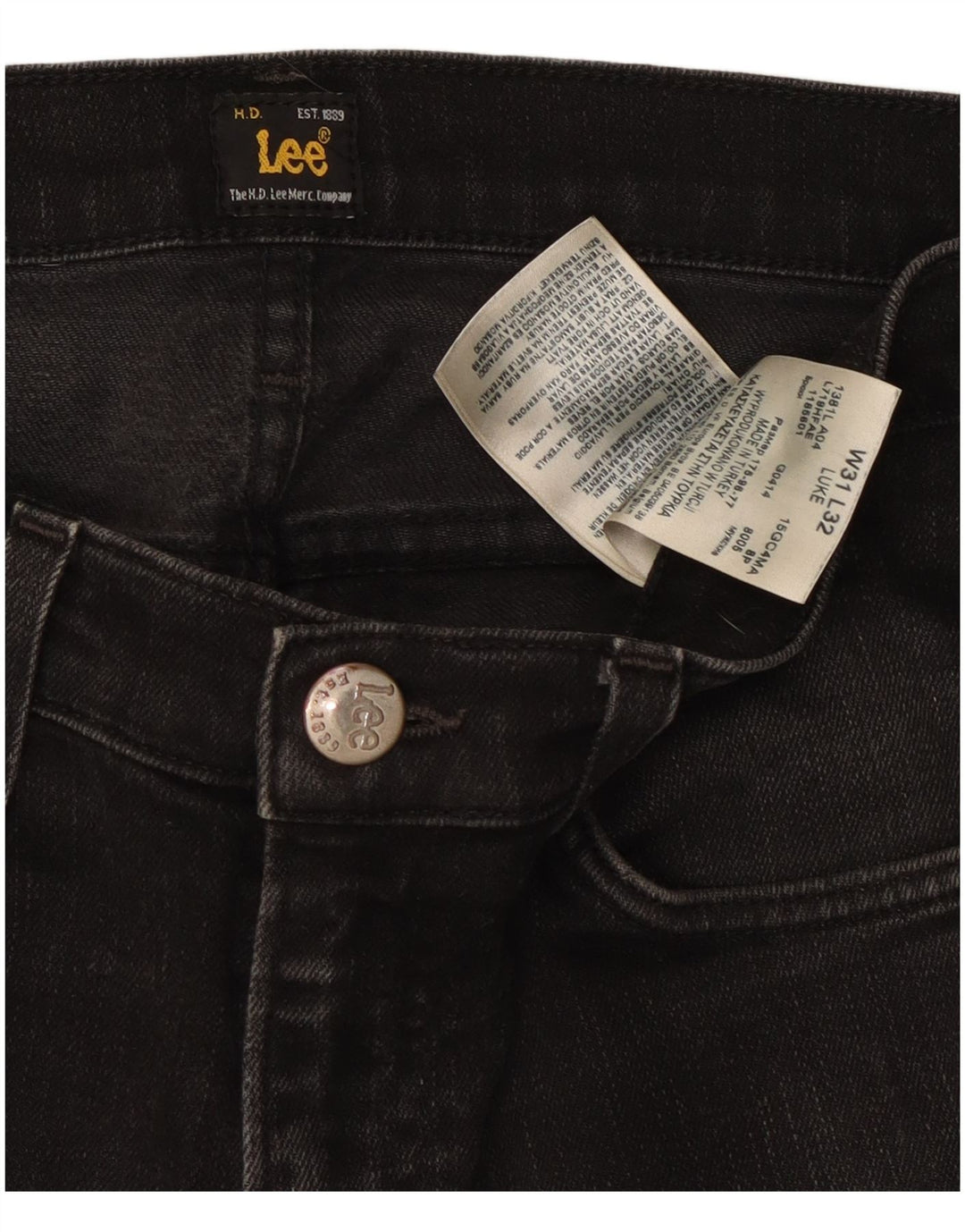Blugi Lee Luke Slim pentru bărbați W31 L28 bumbac negru