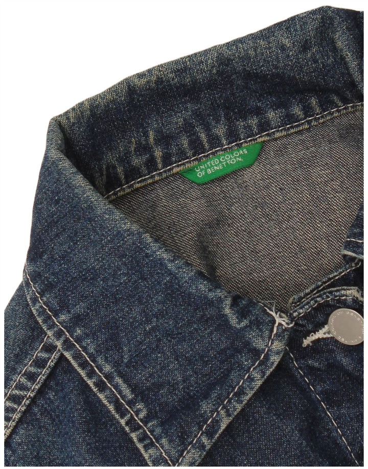 Jachetă de blugi pentru femei Benetton UK 10 Small Blue Bumbac