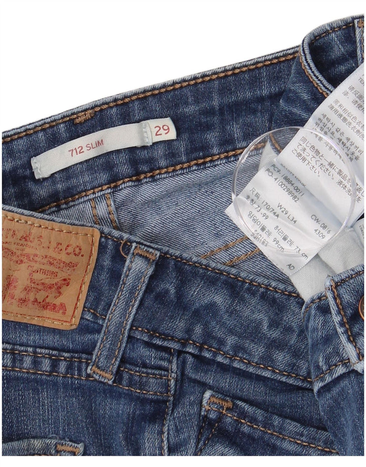 Blugi 712 slim pentru femei LEVI'S W29 L34 bumbac albastru