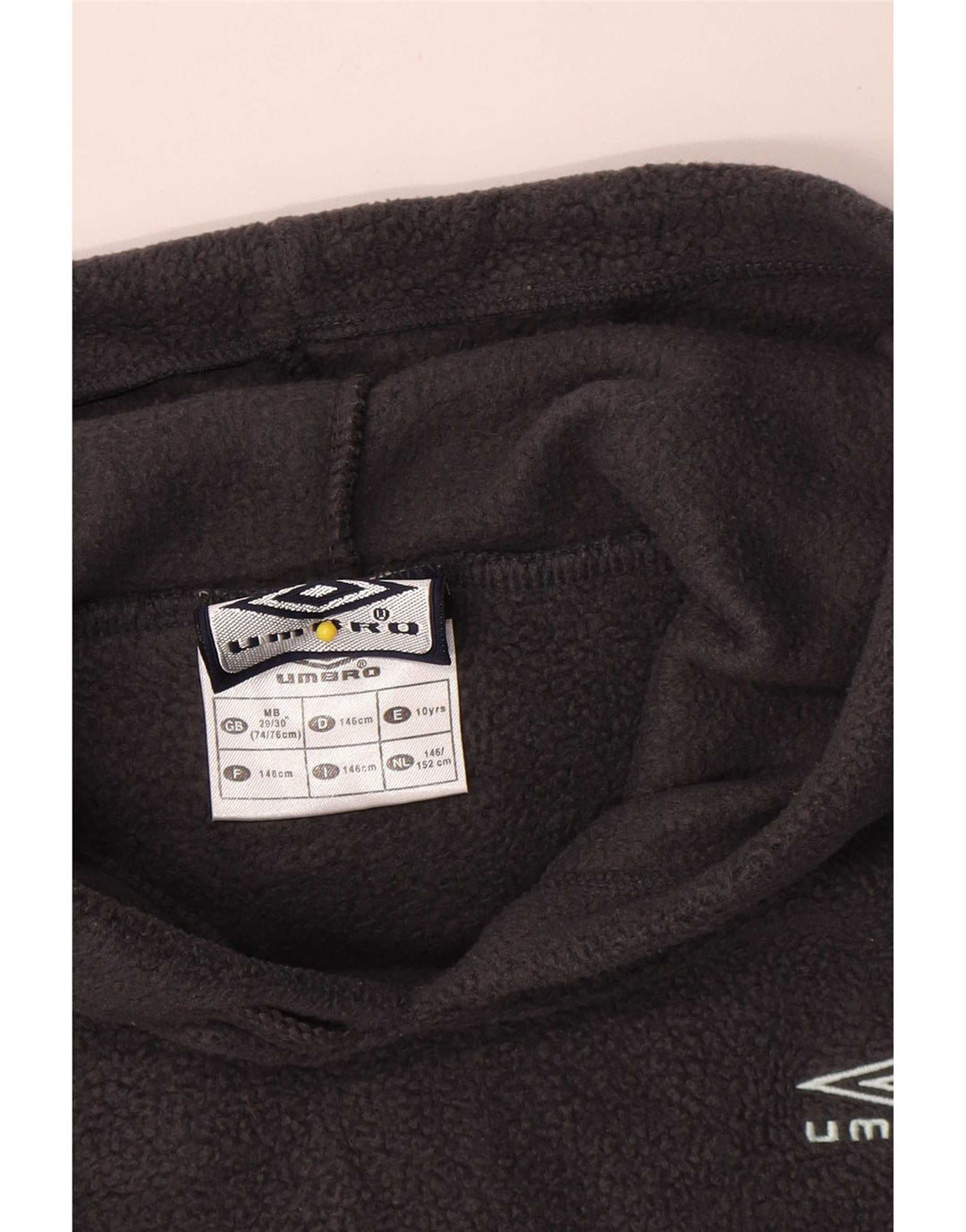 Pulover din lână Umbro pentru băieți, cu glugă, 9-10 ani, poliester gri