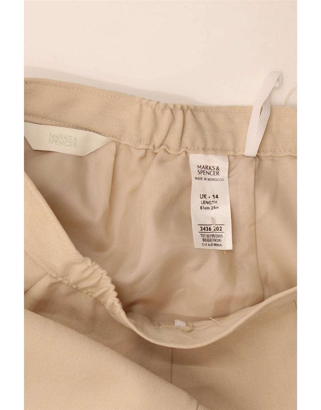 Fusta creion pentru femei Marks & Spencer UK 14 Medium W30 Poliester bej