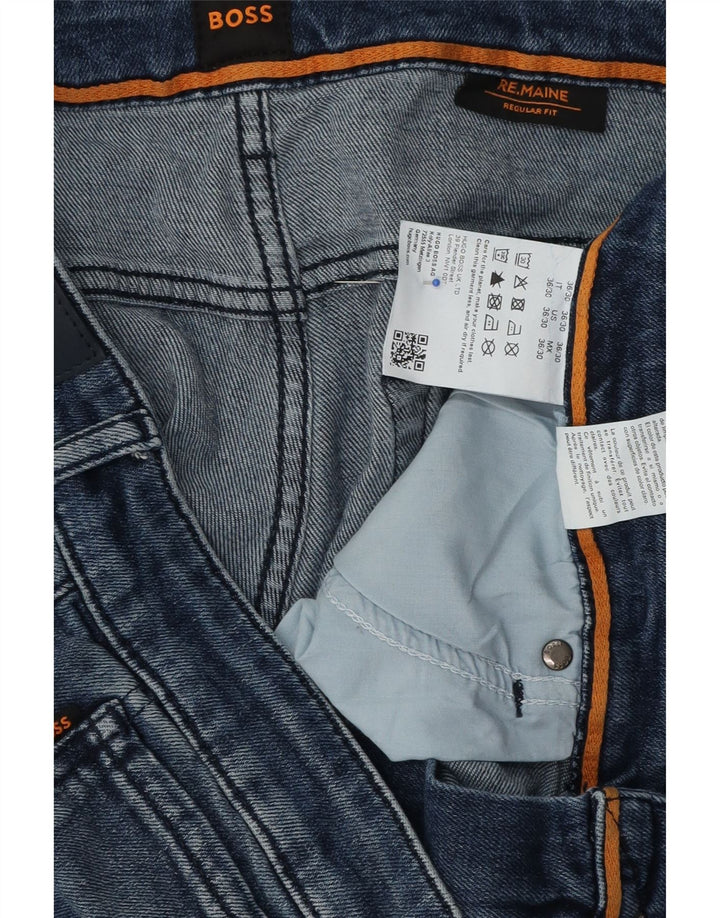 Blugi drepti pentru bărbați Hugo Boss, cu ajustare normală, L30 L30, bumbac albastru
