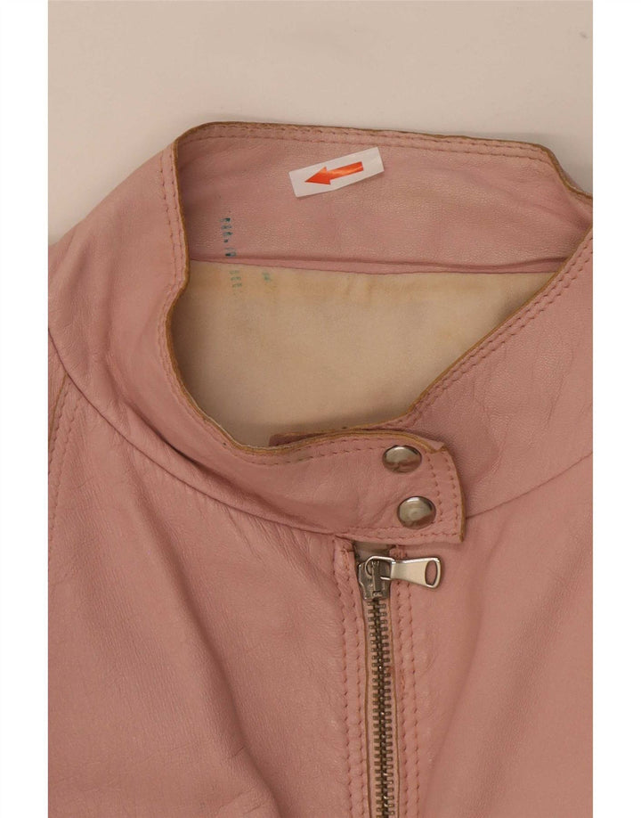 Jachetă Racer din piele pentru femei Wanted IT 48 XL roz