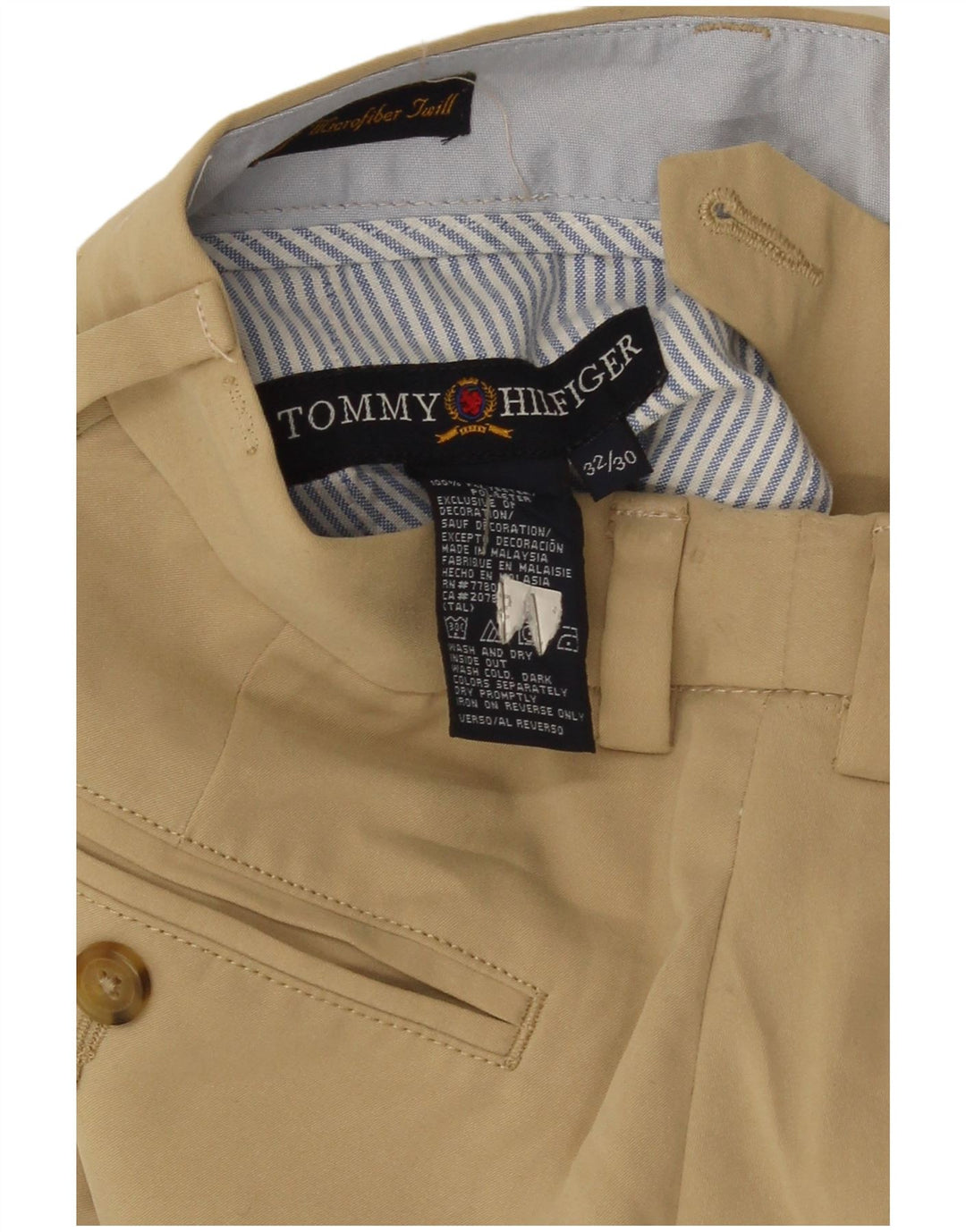 Pantaloni chino slim pentru bărbați Tommy Hilfiger L32 L30 poliester bej