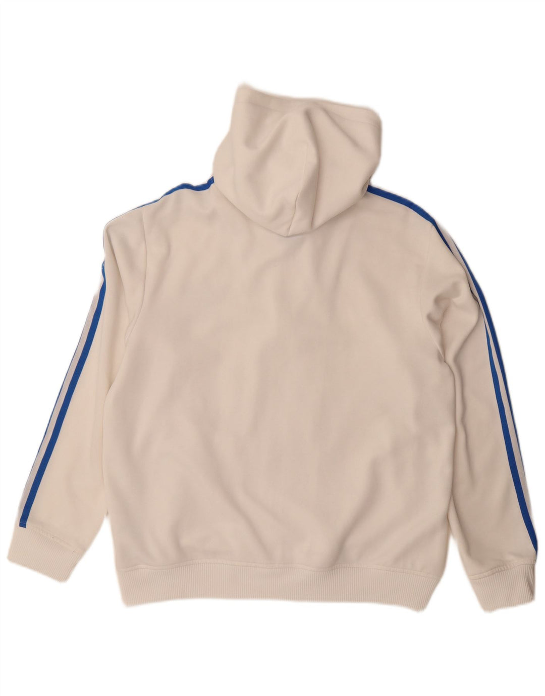 Pulover Adidas pentru bărbați, cu fermoar, din poliester alb