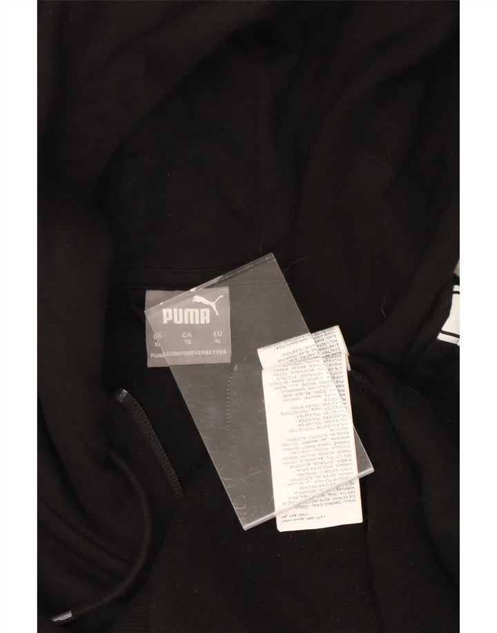 Pulover cu capota cu fermoar grafic PUMA pentru bărbați XL, bumbac color bloc negru