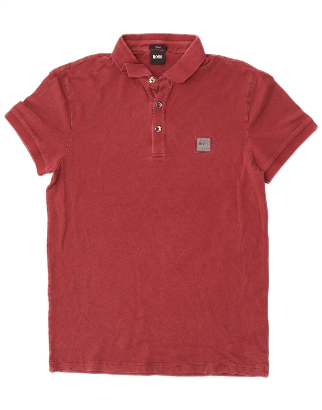 Cămașă polo pentru bărbați Hugo Boss Slim Fit, bumbac maro mediu