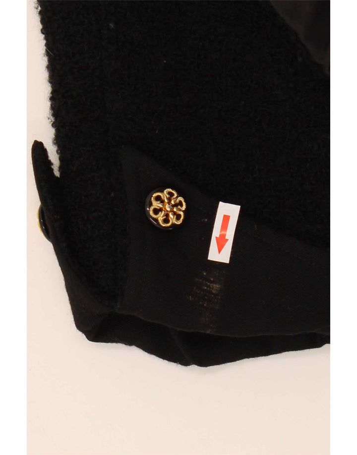 Jachetă Bolero Vintage pentru femei UK 10, lână neagră mică
