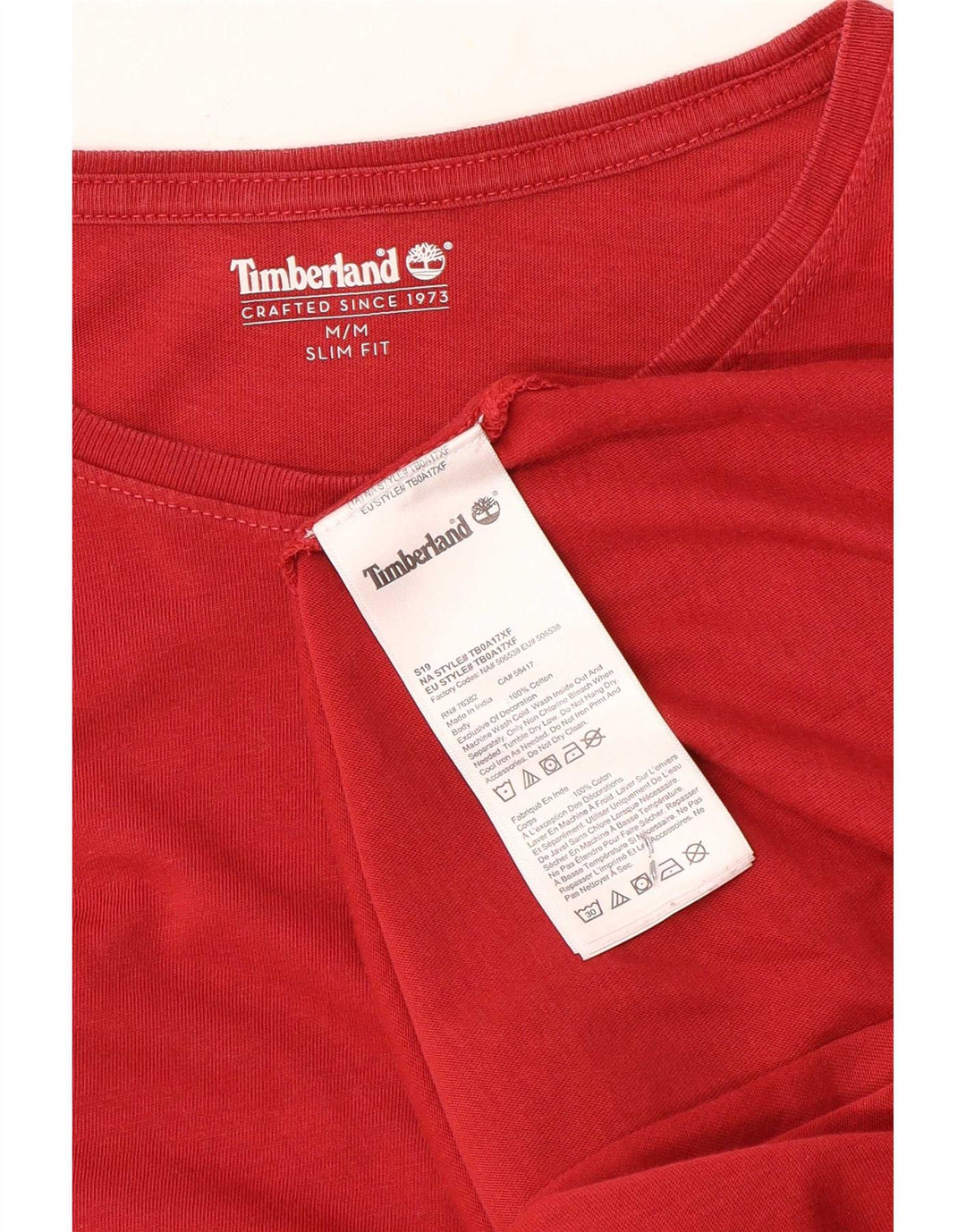 Tricou Timberland Slim Fit Top Bumbac Roșu Mediu