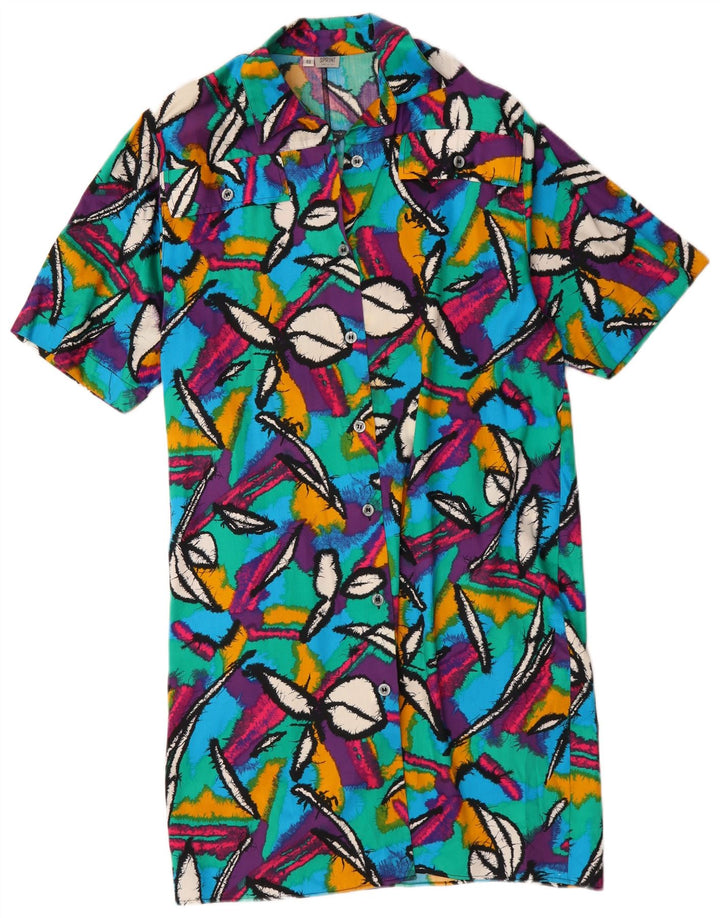 Rochie cămașă vintage pentru femei cu model abstract IT 48 XL multicolor