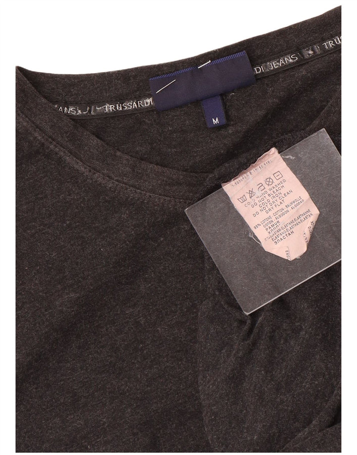 Trussardi Jeans Top pentru femei cu mânecă lungă UK 12 Bumbac gri mediu