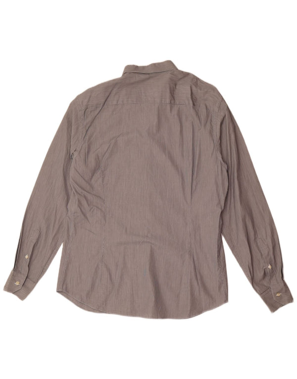 Cămașă Massimo Dutti pentru bărbați, XL, gri cu dungi, bumbac