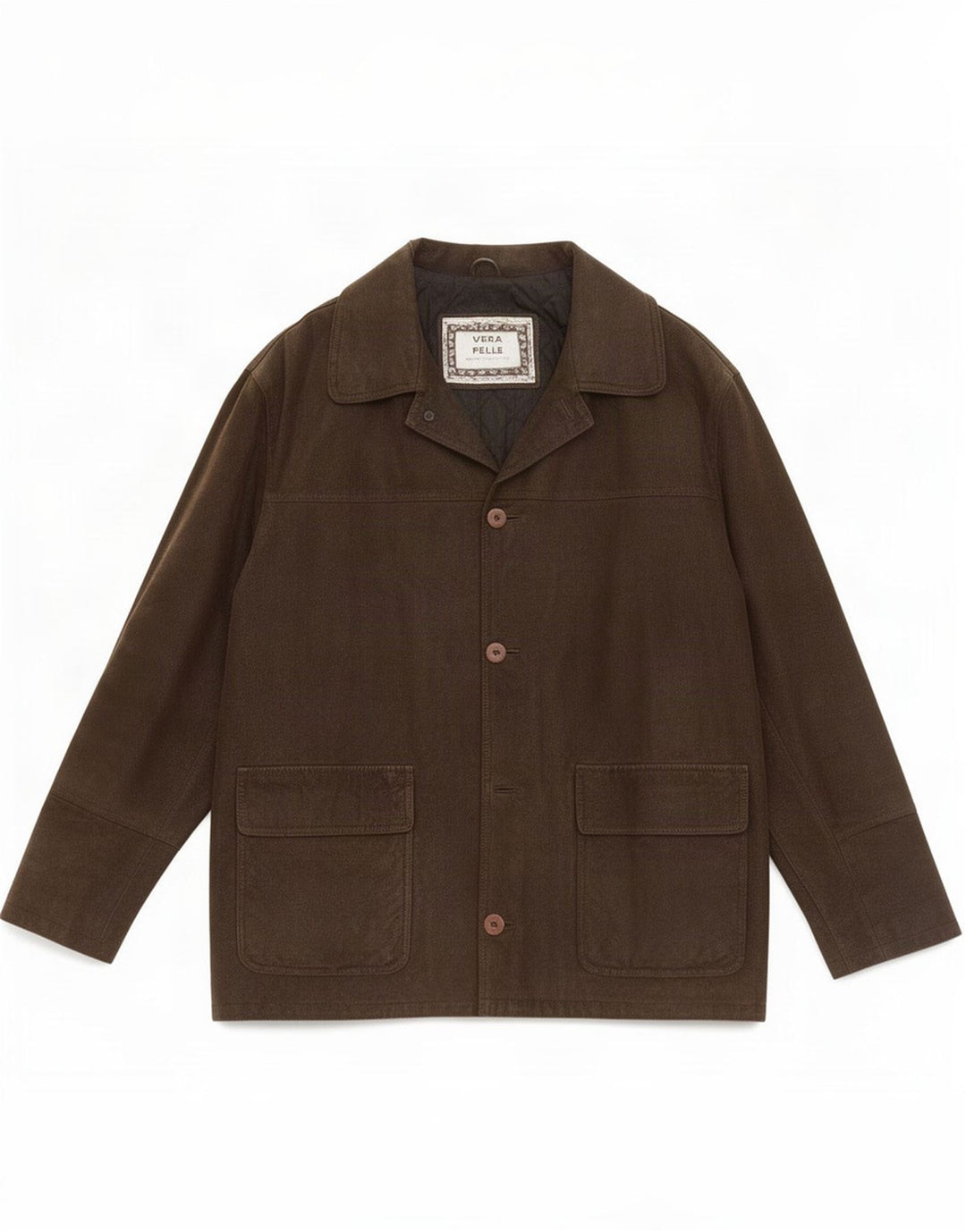 Jachetă vintage pentru bărbați din piele cu 3 nasturi IT 52 XL maro