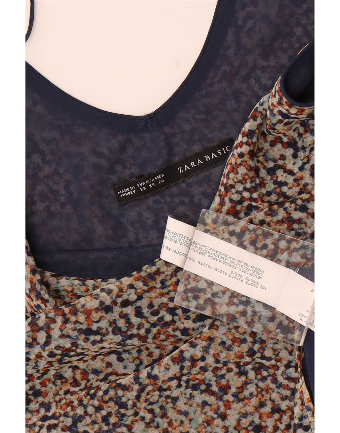 Top camis pentru femei Zara UK 6 XS poliester cu pete multicolore