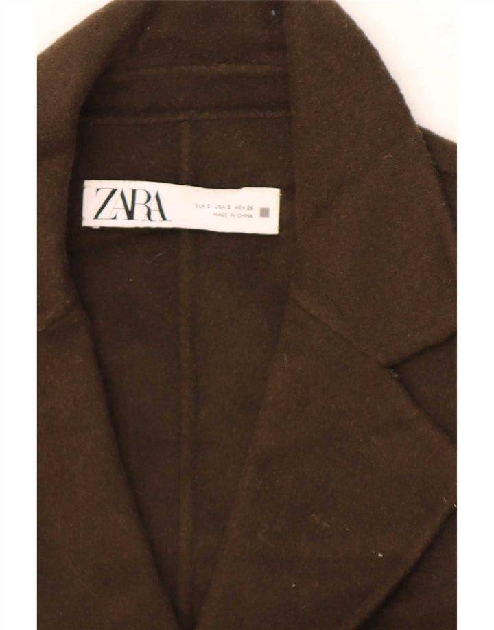 Jachetă Blazer oversized pentru femei Zara UK 10 Lână kaki mică
